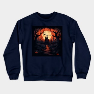 Halloween: Haunted House in Dark Forest Crewneck Sweatshirt